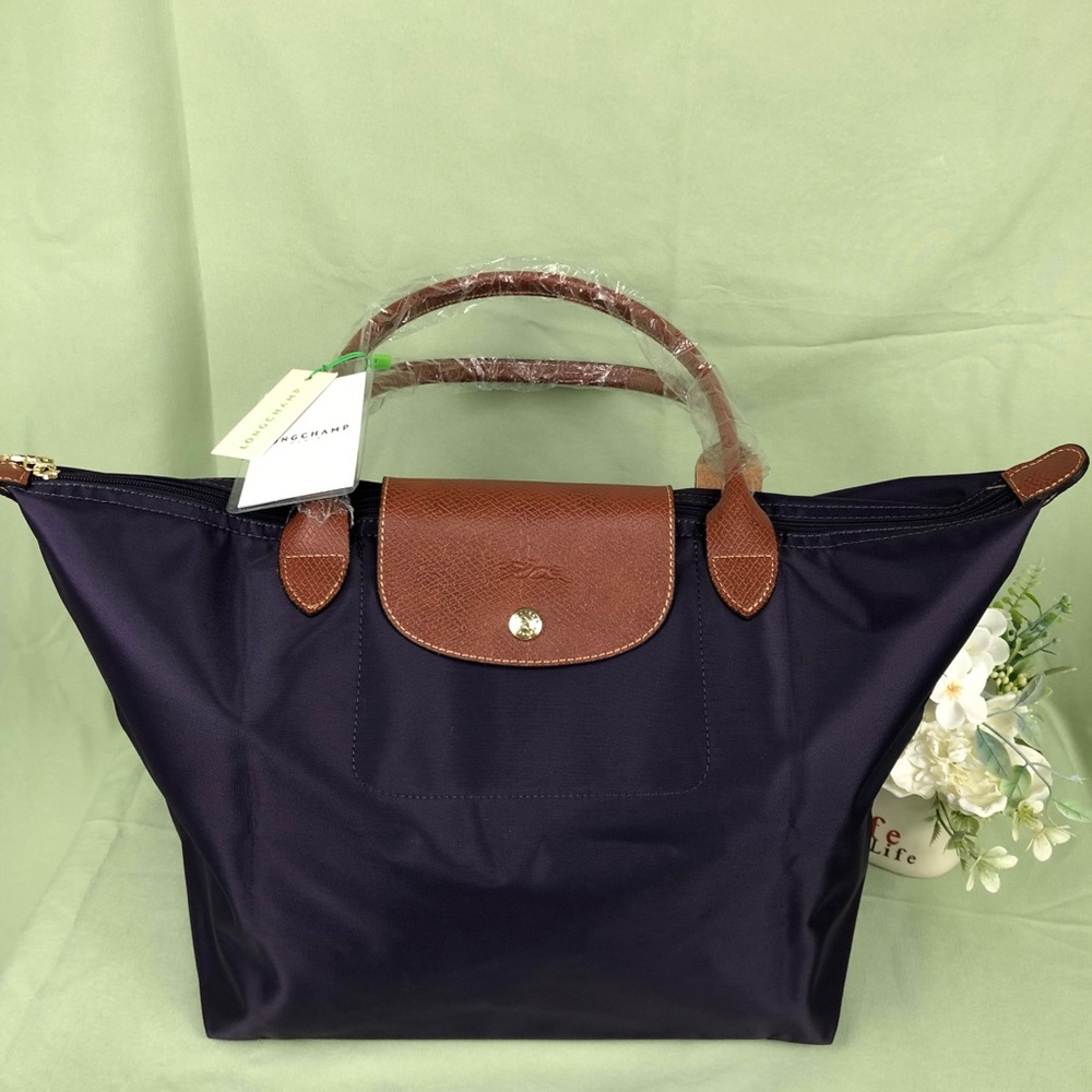 NWT Longchamp Le Pliage Large Tote | Purple Nylon Shoulder Bag